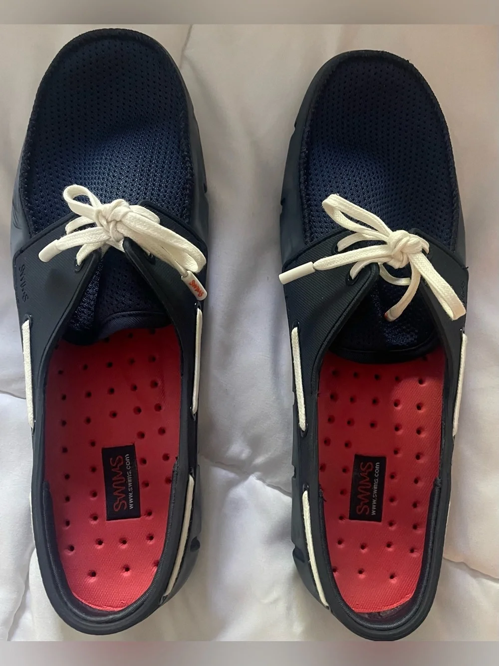 Swims Braided Lace Loafer Size 8 Navy Blue With Box